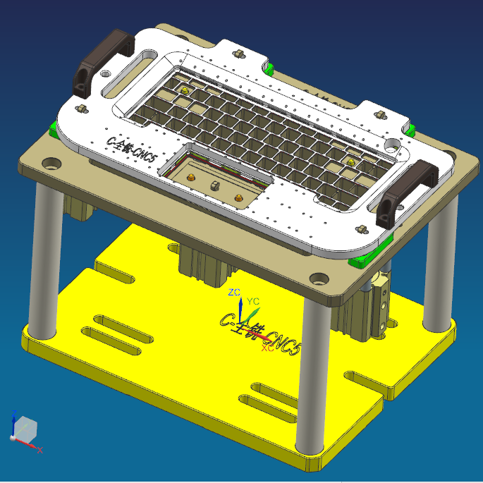 电脑外壳铣键盘孔治具模型