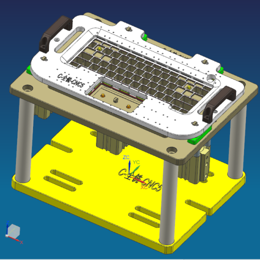 电脑外壳铣键盘孔治具模型缩略图