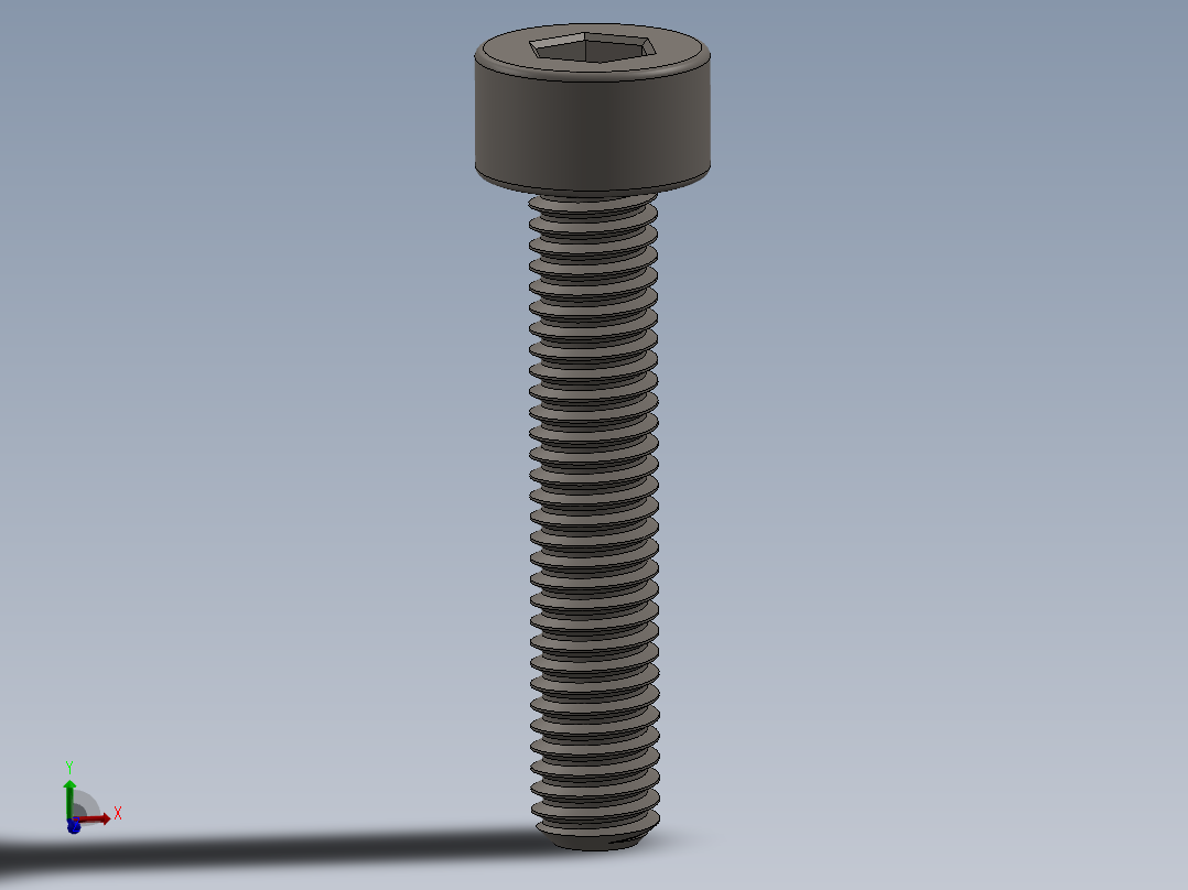 Screw_DIN_912_M3x16F_A2.SLDPRT公制内六角螺钉主视图