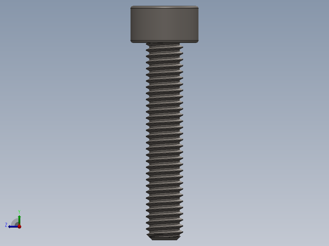 Screw_DIN_912_M3x16F_A2.SLDPRT公制内六角螺钉右视图