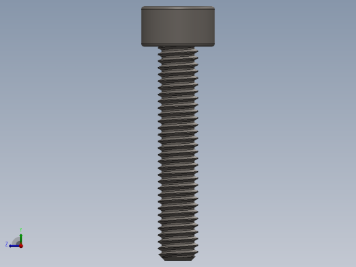 Screw_DIN_912_M3x16F_A2.SLDPRT公制内六角螺钉右视缩略图