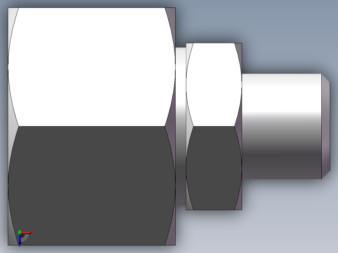 直通变径接头、2C-12-22俯视图