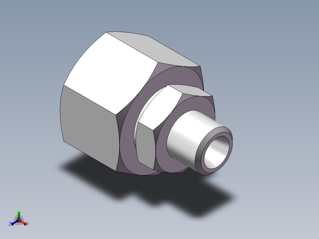 直通变径接头、2C-12-22正等轴测图