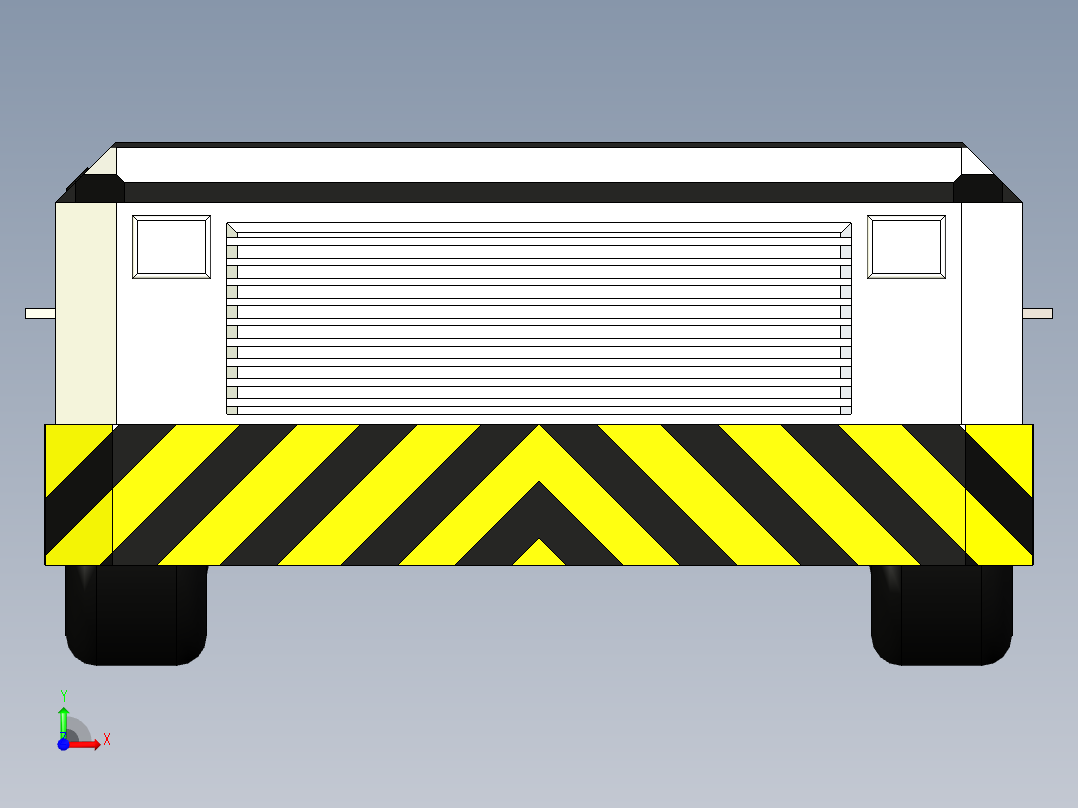 B3003421-飞行甲板拖拉机拖车前视图