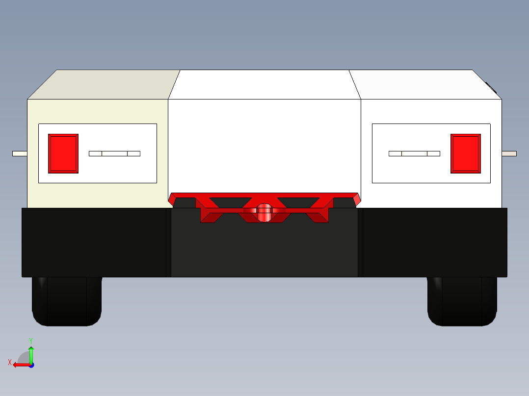 B3003421-飞行甲板拖拉机拖车后视图