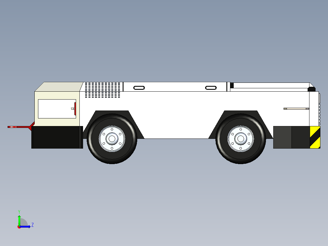 B3003421-飞行甲板拖拉机拖车左视图