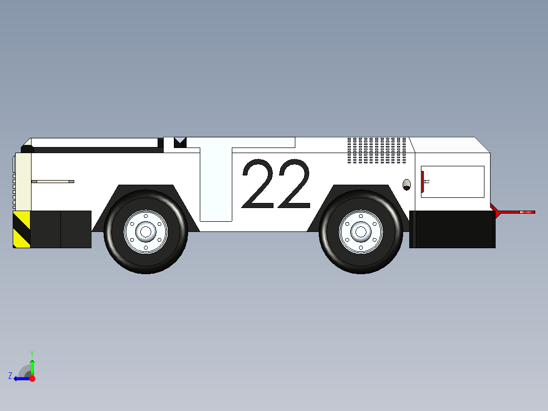 B3003421-飞行甲板拖拉机拖车右视图