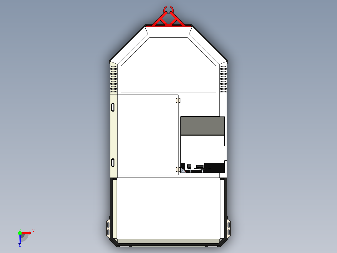B3003421-飞行甲板拖拉机拖车俯视图