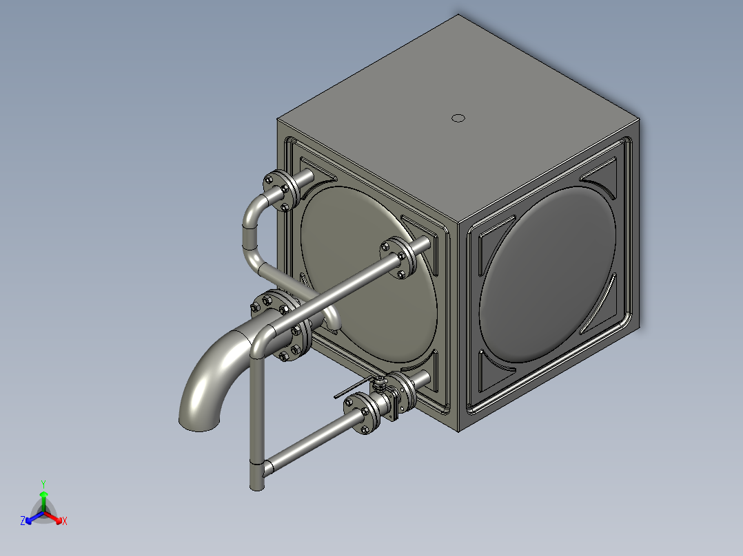 高位水箱补水模块正等轴测图
