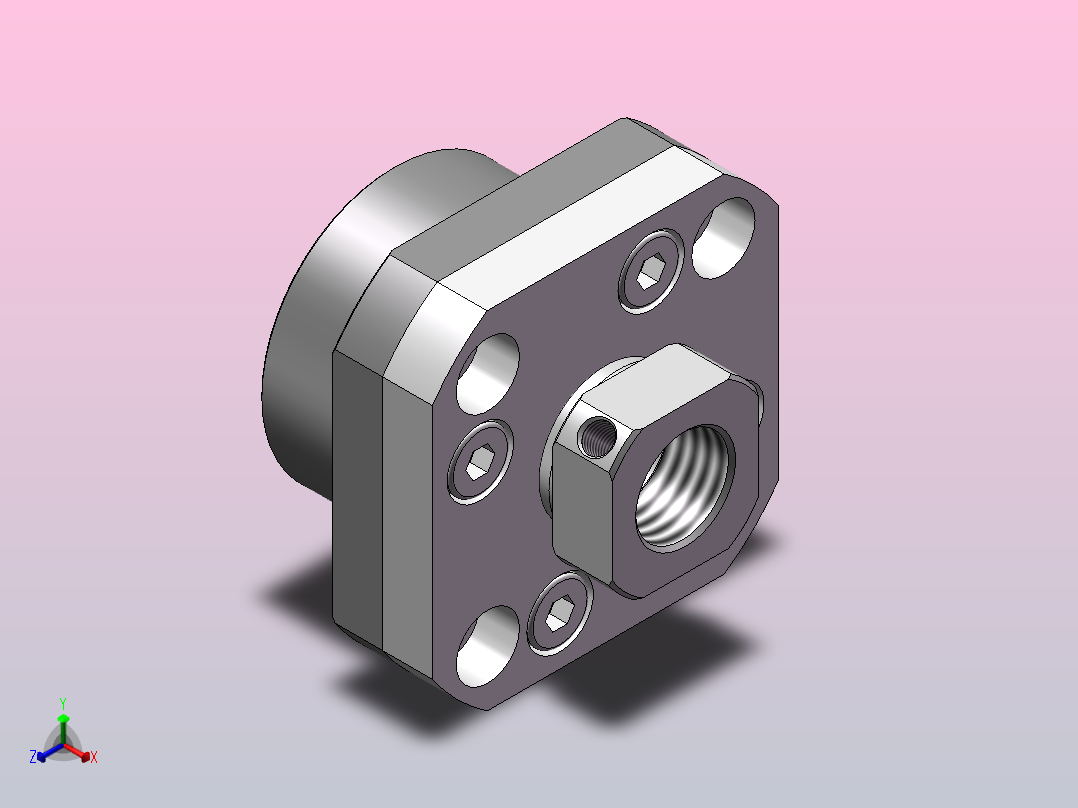 滚珠丝杆固定座支撑座BRW15正等轴测图