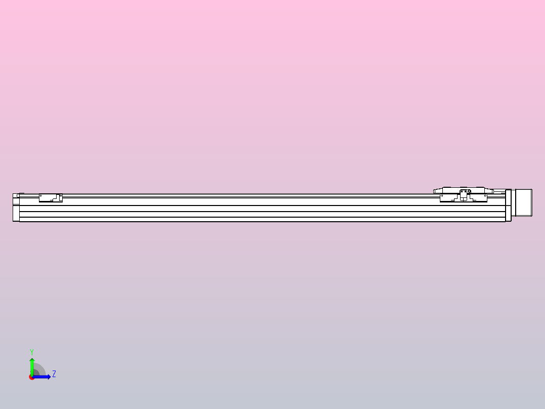 滚珠丝杠直线轴内置导轨TPA-GCR-80-1610C-L900-ML-M20-N3左视图