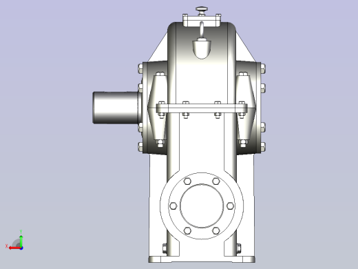 涡轮蜗杆减速器3D模型后视缩略图