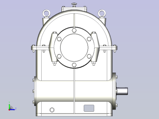 涡轮蜗杆减速器3D模型左视缩略图