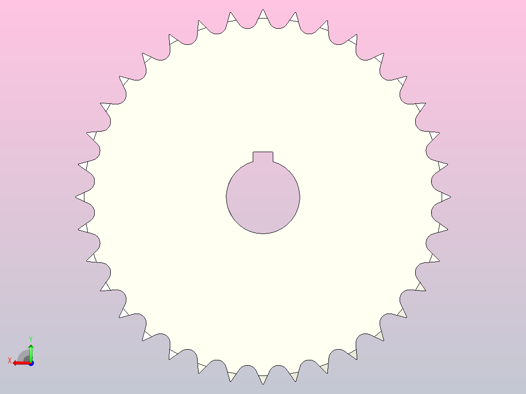 08A系列传动链轮成品孔链轮[DSFA08AB-36-30]后视图