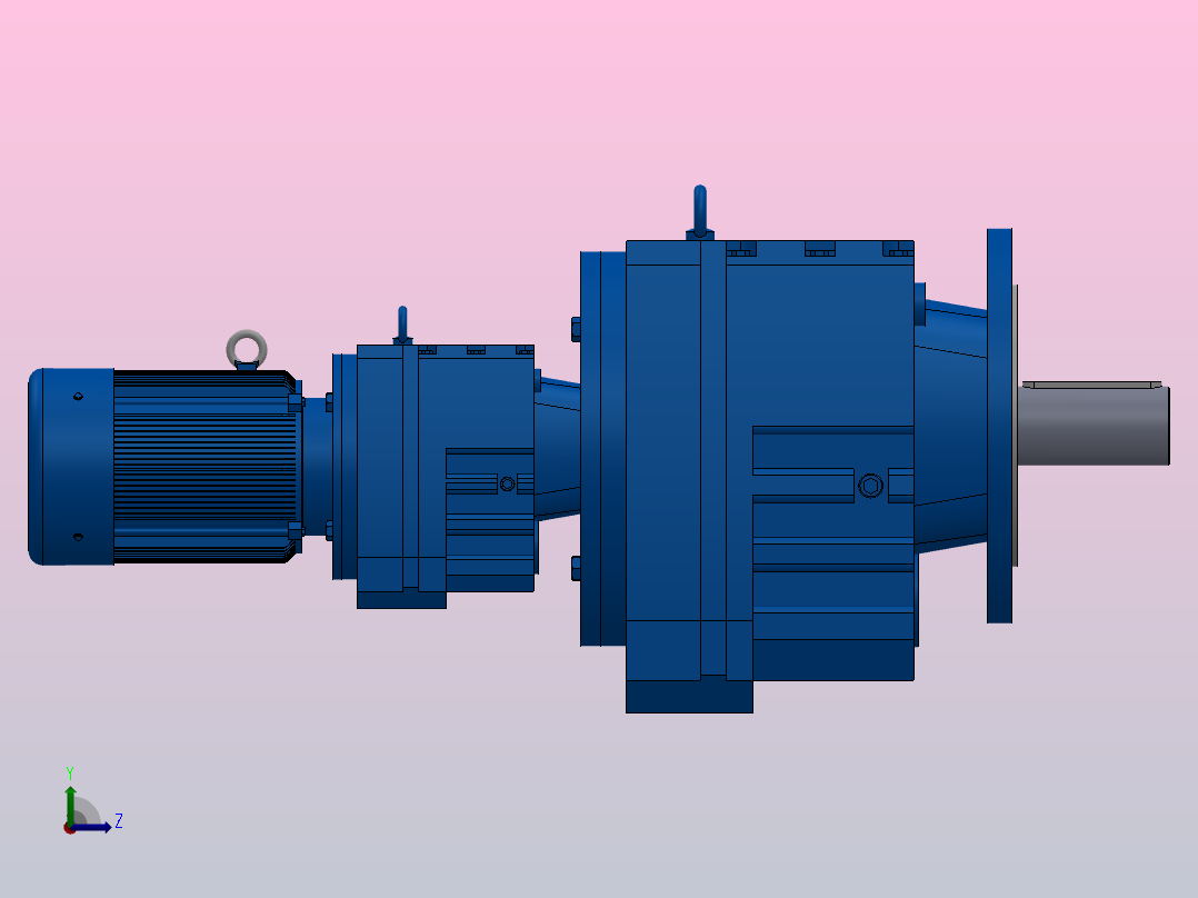 RF107R77法兰轴伸式组合型斜齿轮减速机RF107R77-Y0.75-4P-80-M1-0°-Φ350左视图