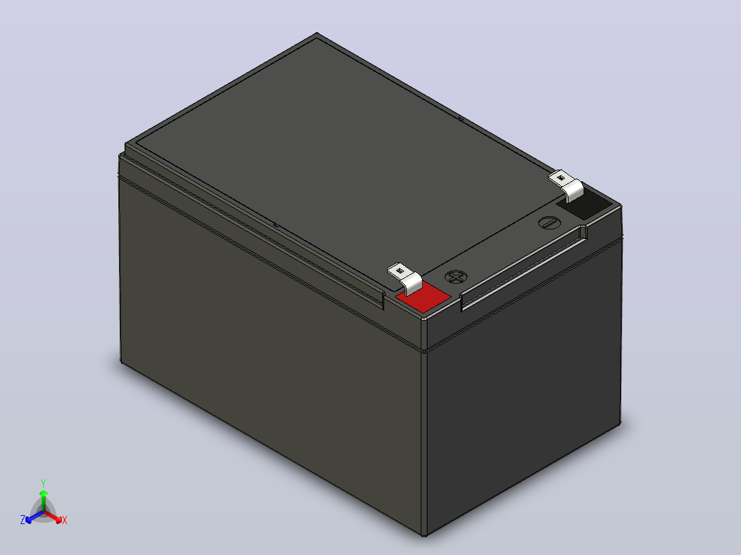 电池效率12V-12Ah SLA正等轴测图