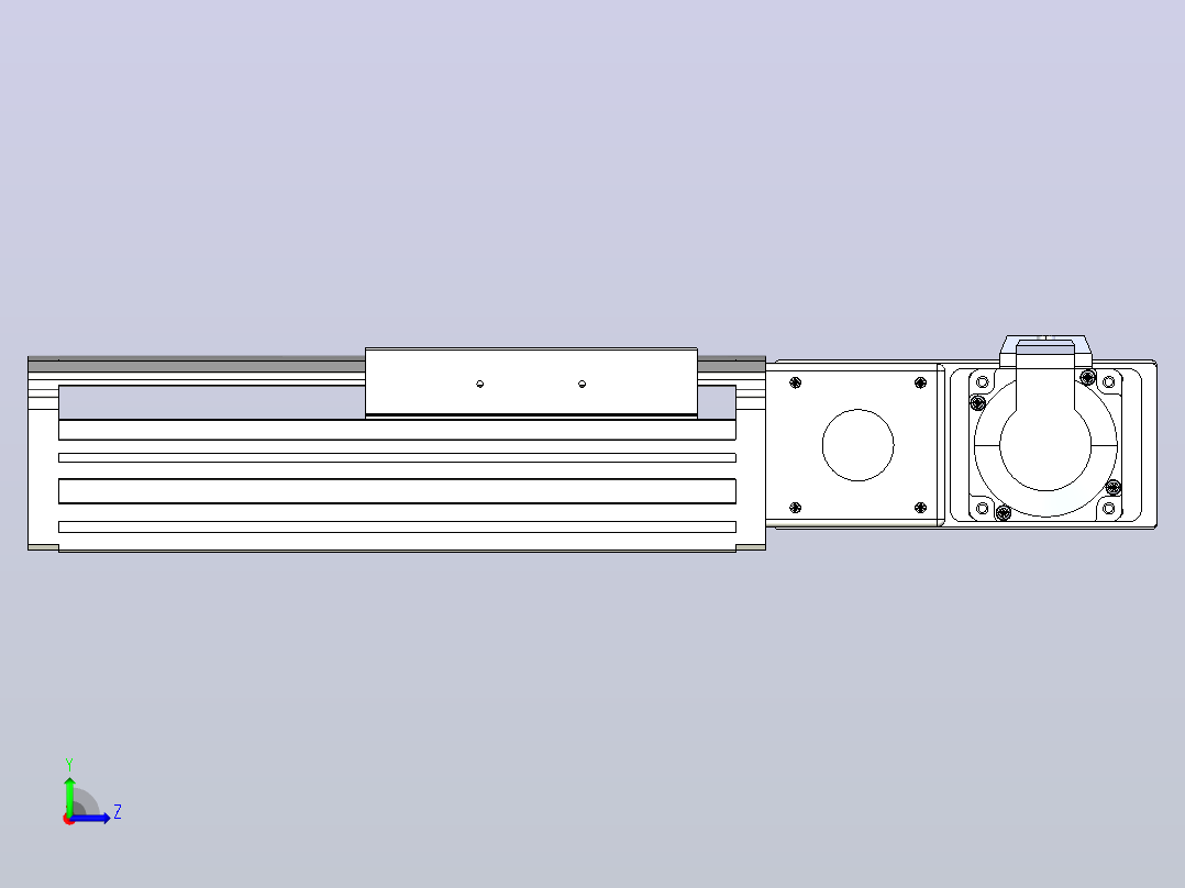 皮带直线轴半封闭可选导轨TPA-HNB-140D-120-L50-MR-C-P40-N3左视图