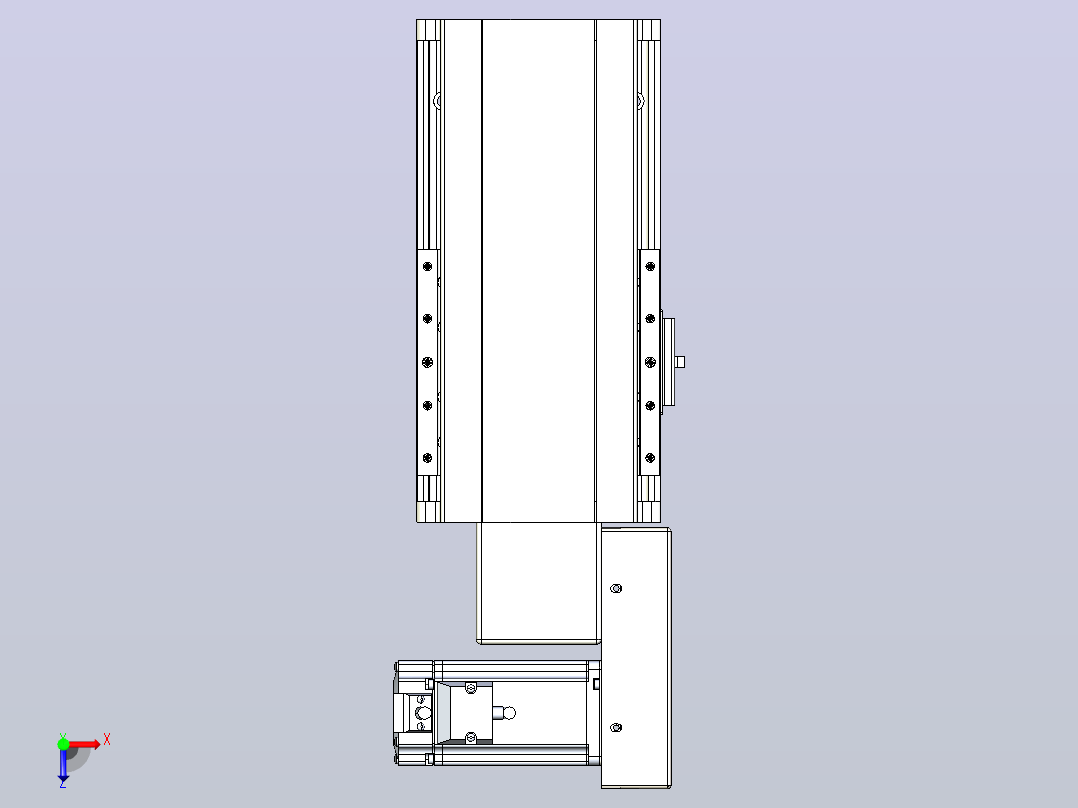 皮带直线轴半封闭可选导轨TPA-HNB-140D-120-L50-MR-C-P40-N3俯视图