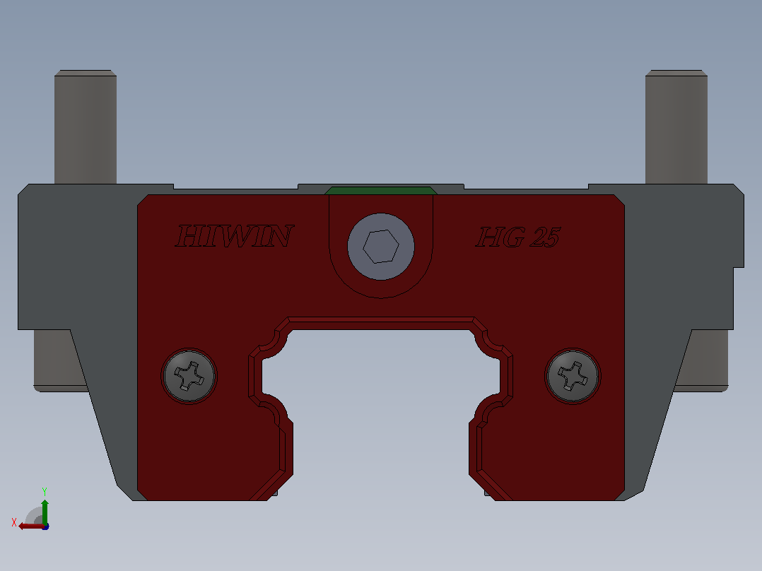 solidworksHIWIN上银直线导轨滑块副25cc后视图