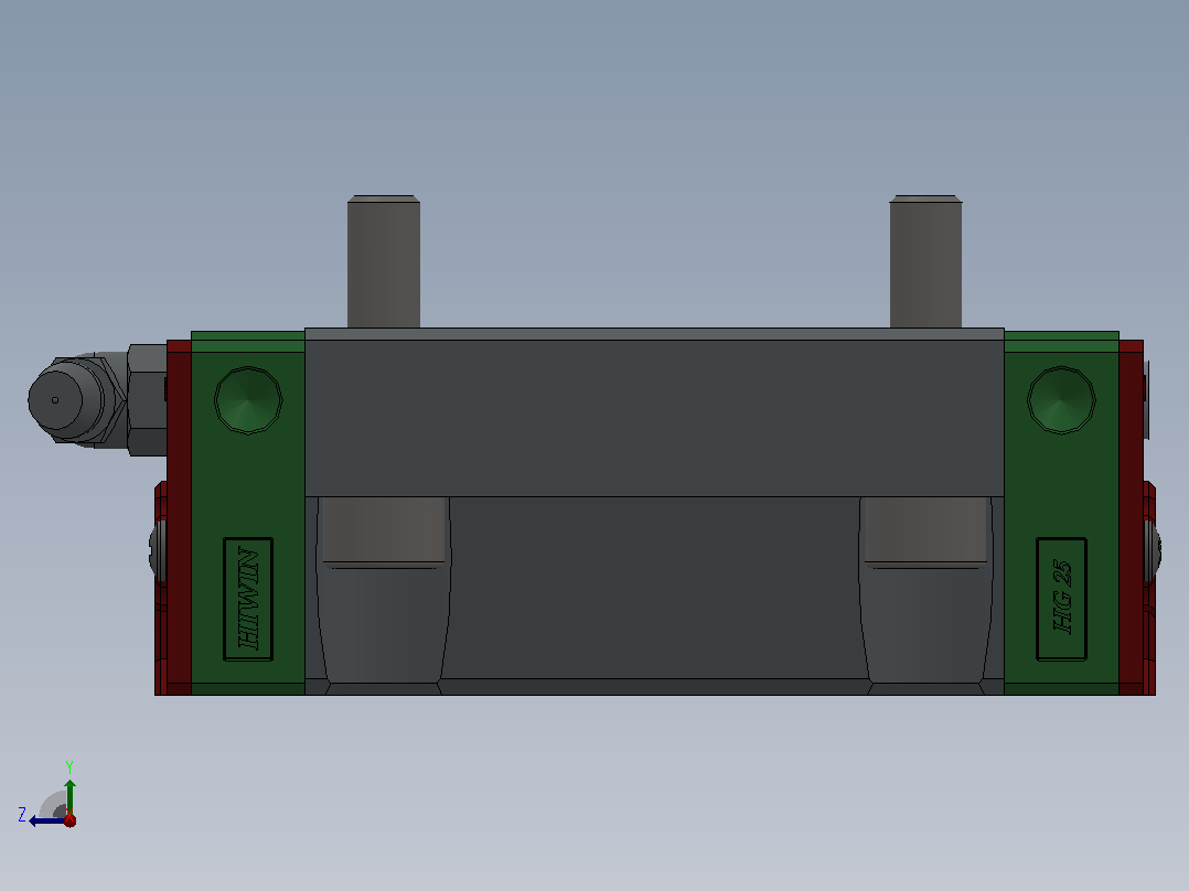 solidworksHIWIN上银直线导轨滑块副25cc右视图