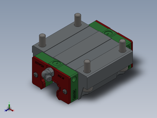 solidworksHIWIN上银直线导轨滑块副25cc正等轴测缩略图
