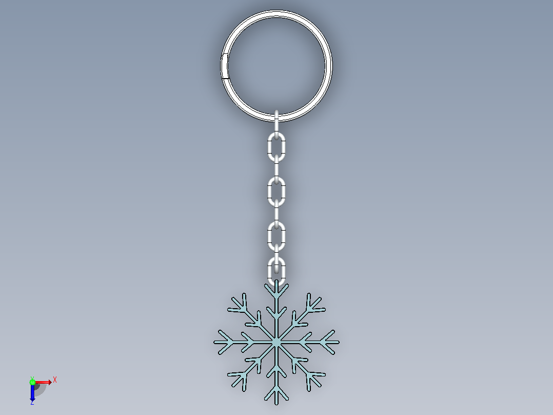 雪花钥匙扣俯视图