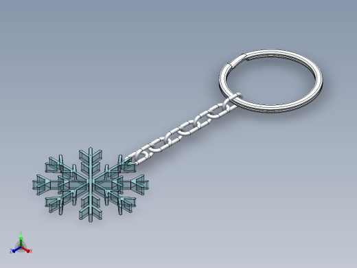 雪花钥匙扣正等轴测缩略图