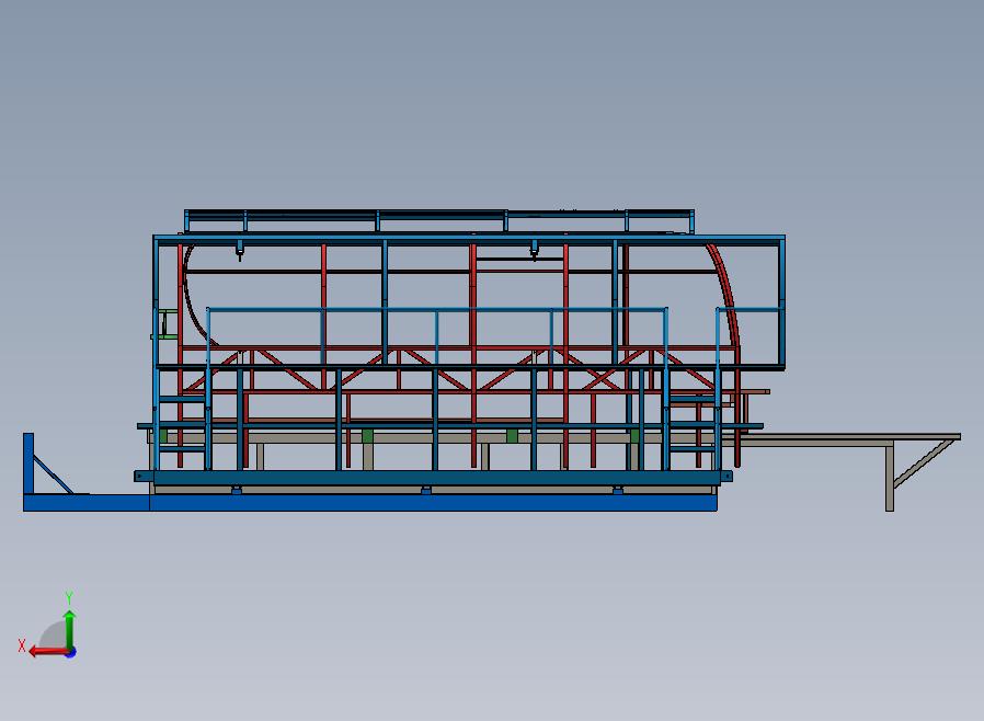 A14-骨架液压合装台加6米公路车骨架后视图