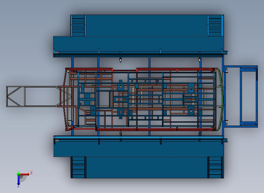 A14-骨架液压合装台加6米公路车骨架俯视图