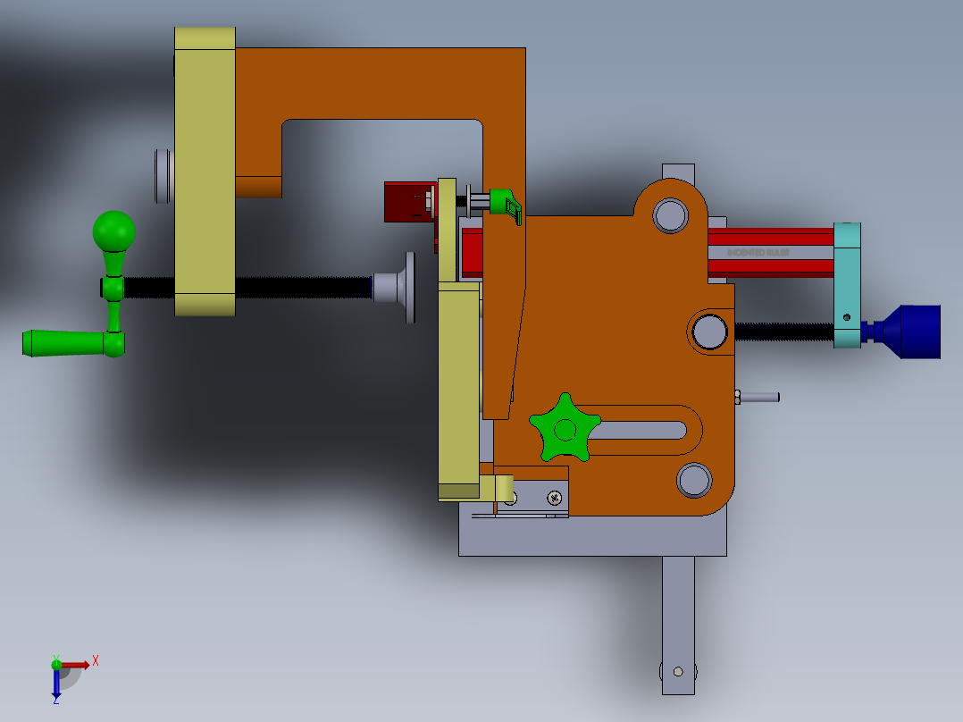 tenon jig榫头夹具（sw2018）俯视图