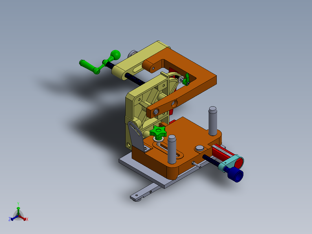 tenon jig榫头夹具（sw2018）正等轴测图
