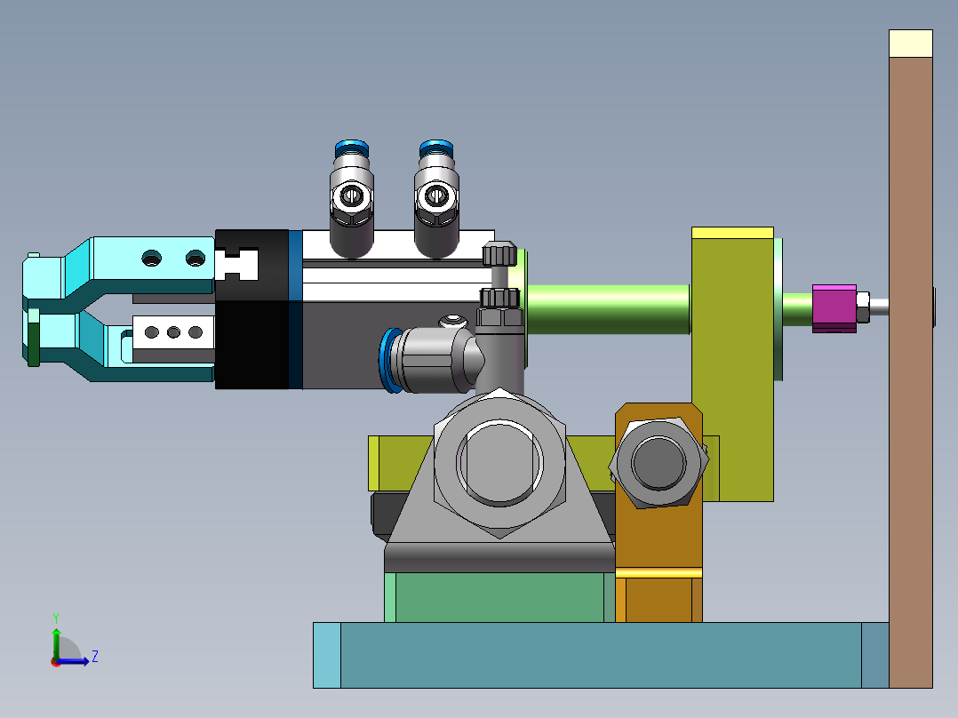 翻转夹手组装sw16可编辑左视图