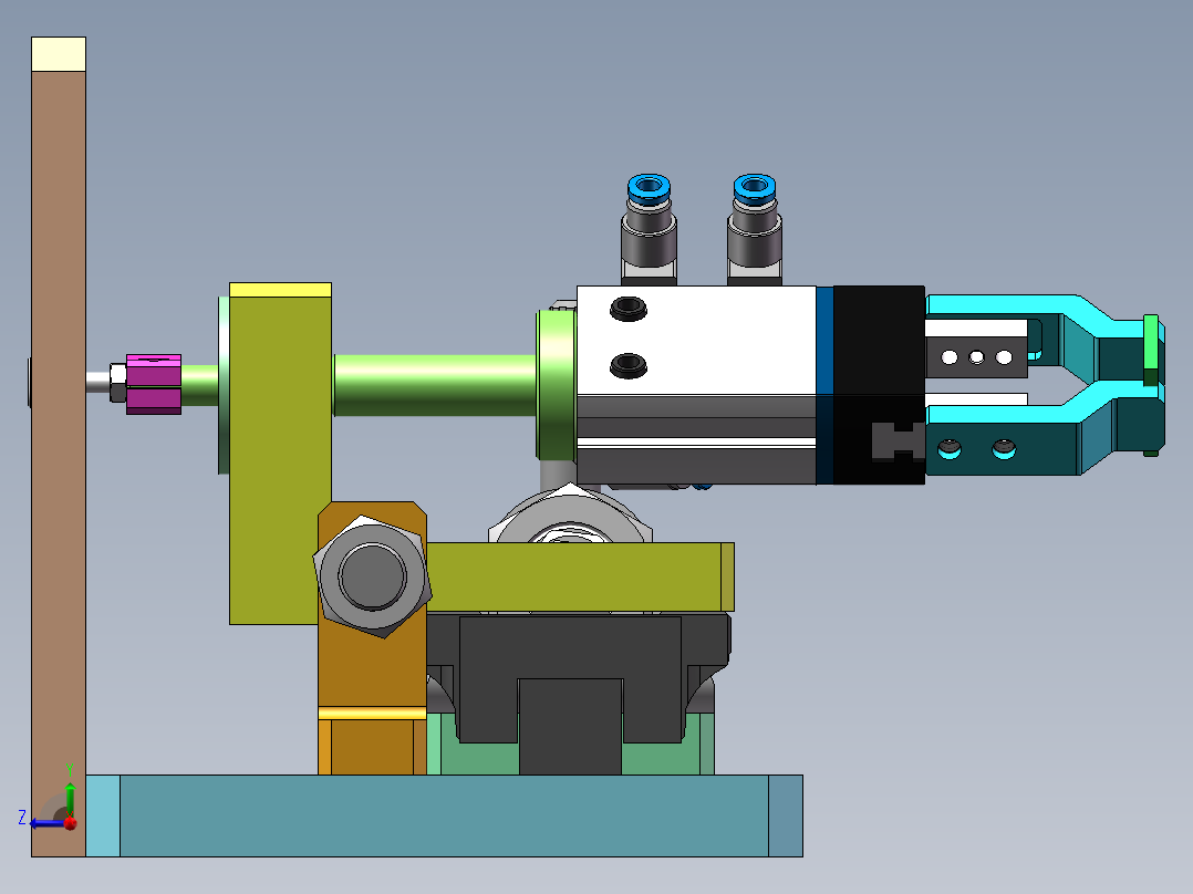 翻转夹手组装sw16可编辑右视图