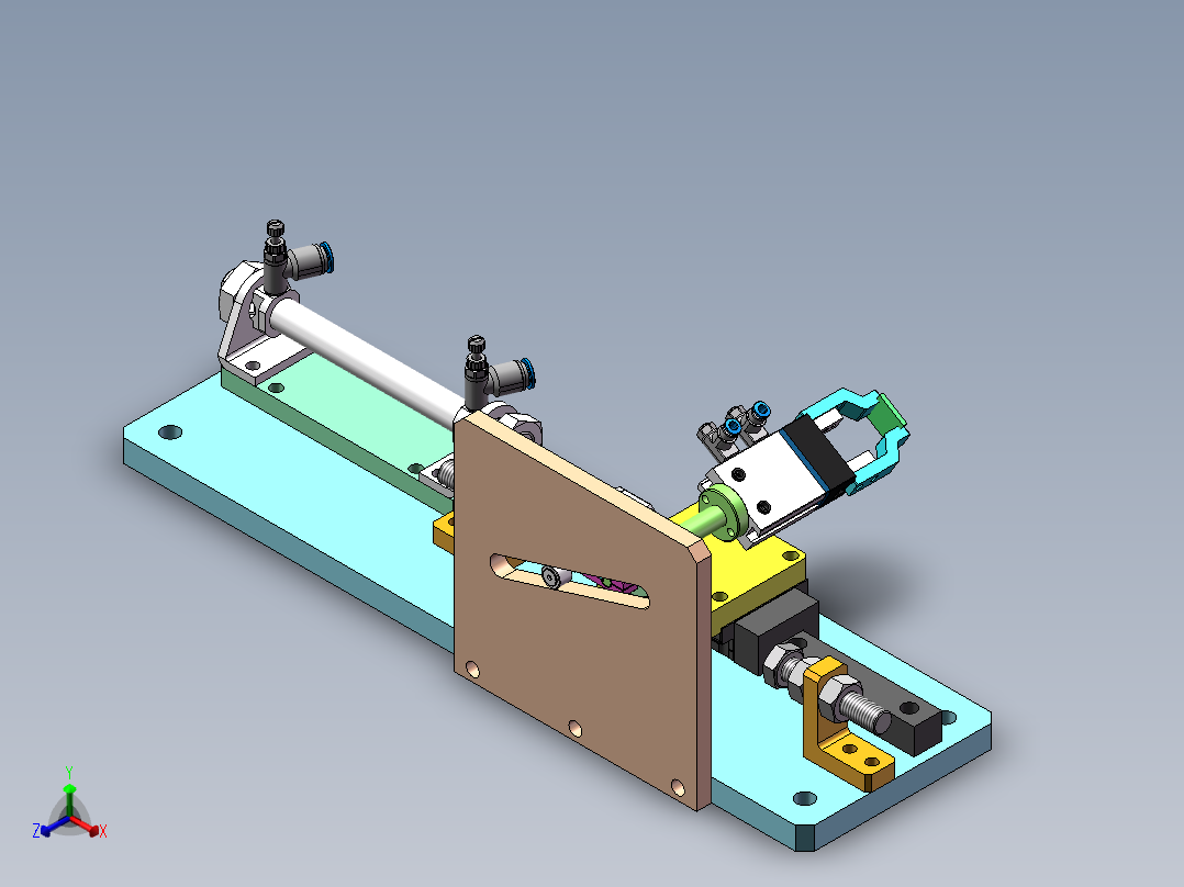 翻转夹手组装sw16可编辑正等轴测图