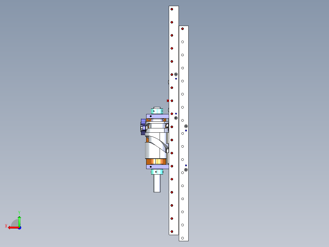 凸轮定位加移栽机械手3D图纸H678后视图