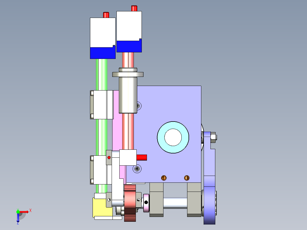 凸轮定位加移栽机械手3D图纸H678俯视图