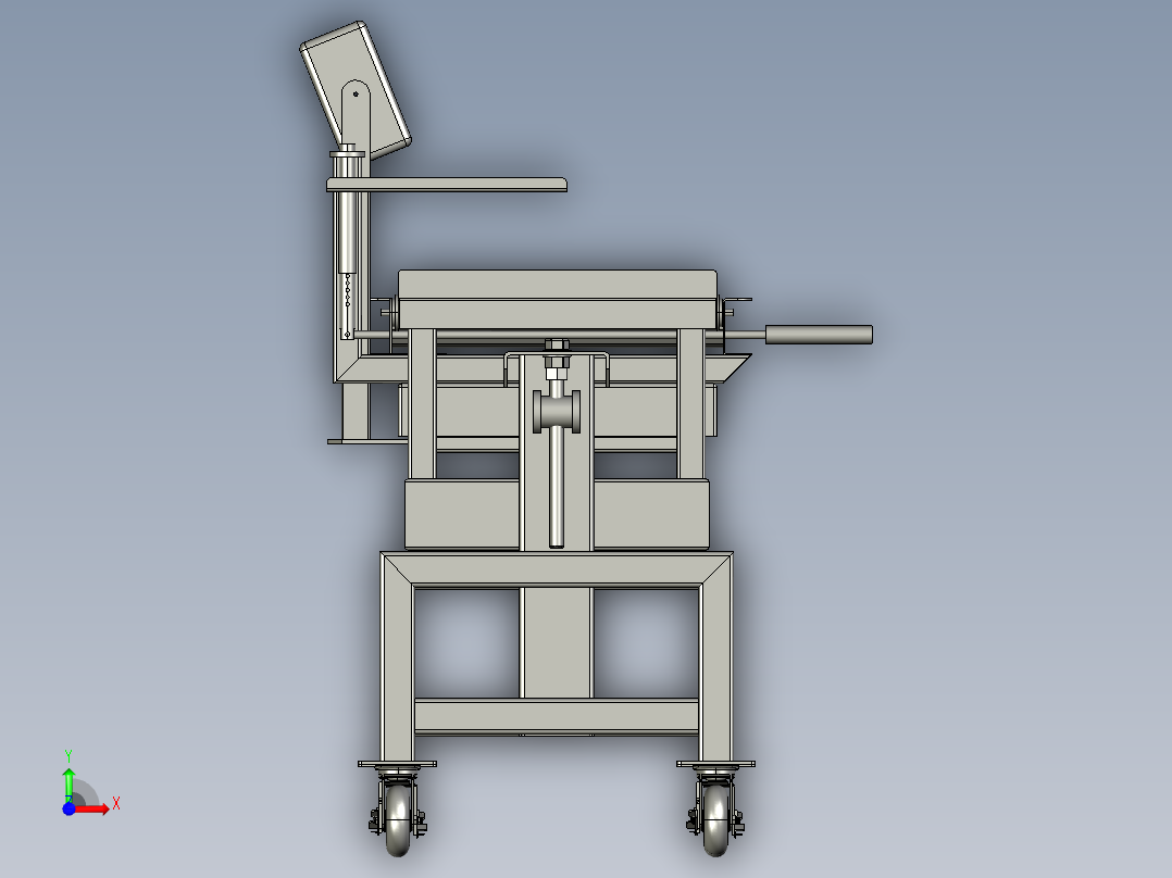可调节滚筒检测生产线3D模型前视图