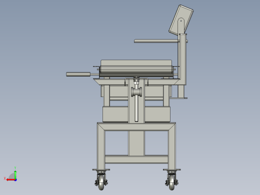 可调节滚筒检测生产线3D模型后视缩略图
