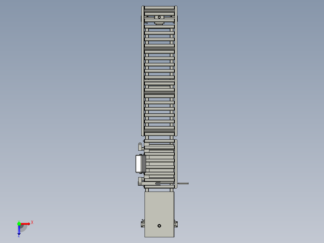 可调节滚筒检测生产线3D模型俯视图