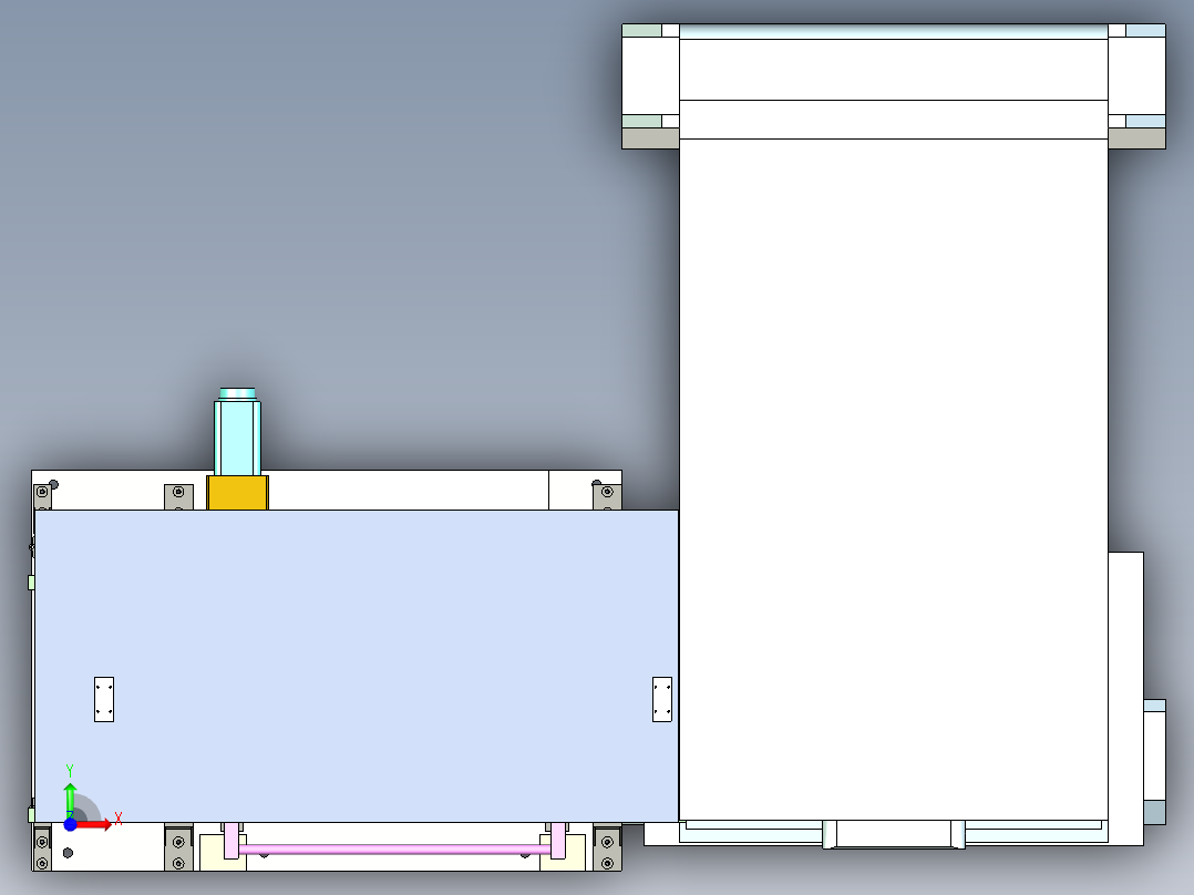 自动冲压上下料机3D模型前视图