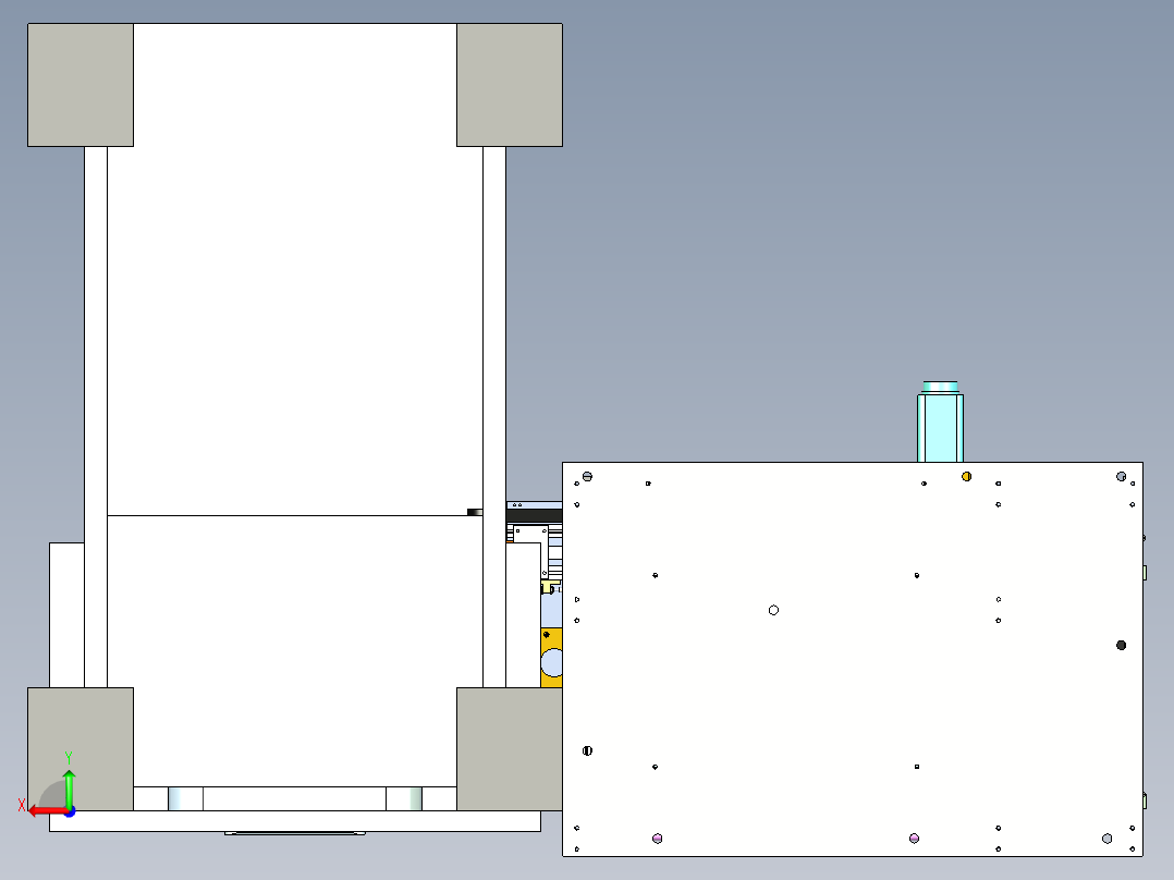 自动冲压上下料机3D模型后视图