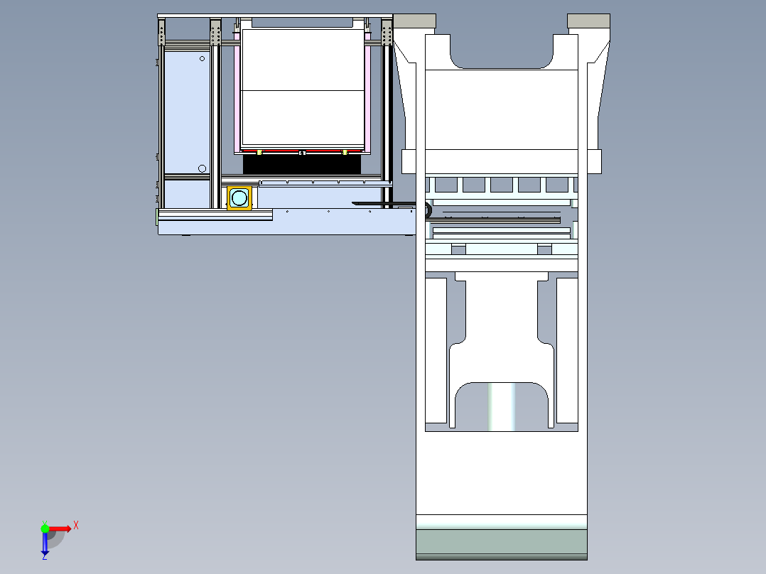 自动冲压上下料机3D模型俯视图