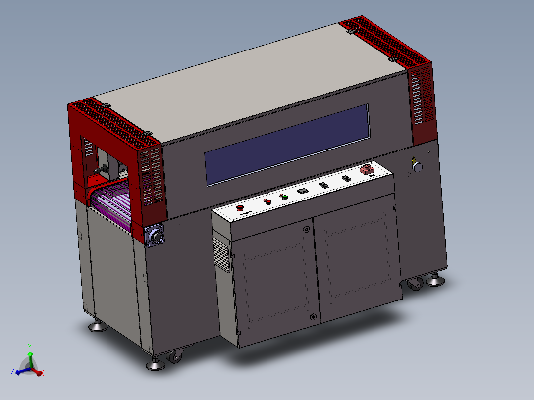 热收缩机3d图纸包装机封箱机自动化包装机3d图纸 热收缩炉3d模型