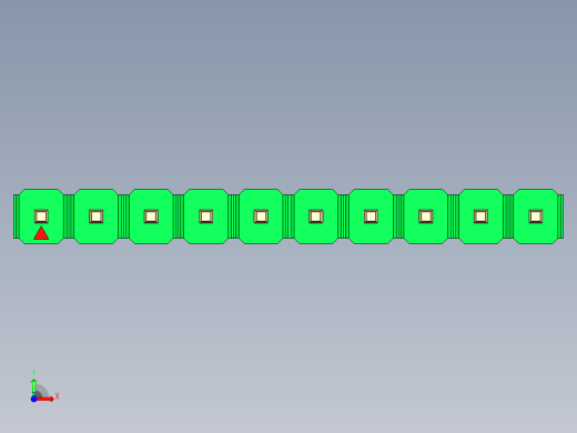 彩色公头100mil（2.54mm）系列-DS1021_green_1x10p_100mil_Type43_rev1.0前视缩略图