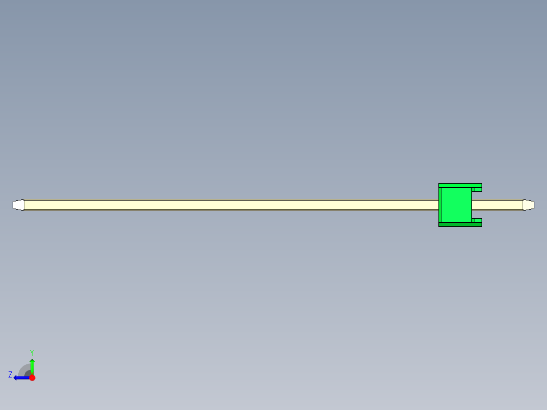 彩色公头100mil（2.54mm）系列-DS1021_green_1x10p_100mil_Type43_rev1.0右视图