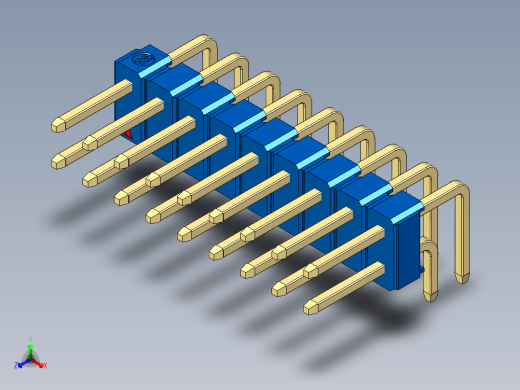 彩色公排针 100mil 2.54mm 系列-DS1022_blue_2x09p_100mil_TypeD_rev1.0
