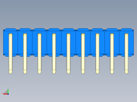 彩色公排针 100mil 2.54mm 系列-DS1022_blue_2x09p_100mil_TypeD_rev1.0后视缩略图