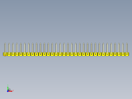 彩色公排针 100mil 2.54mm 系列-DS1022_yellow_32p_100mil_TypeU_rev1.0前视缩略图