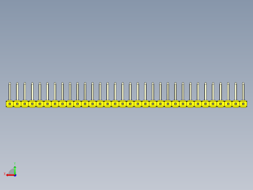 彩色公排针 100mil 2.54mm 系列-DS1022_yellow_32p_100mil_TypeU_rev1.0后视缩略图