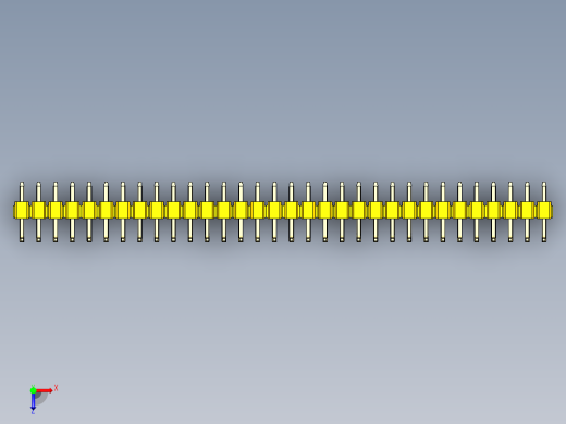 彩色公排针 100mil 2.54mm 系列-DS1022_yellow_32p_100mil_TypeU_rev1.0俯视缩略图